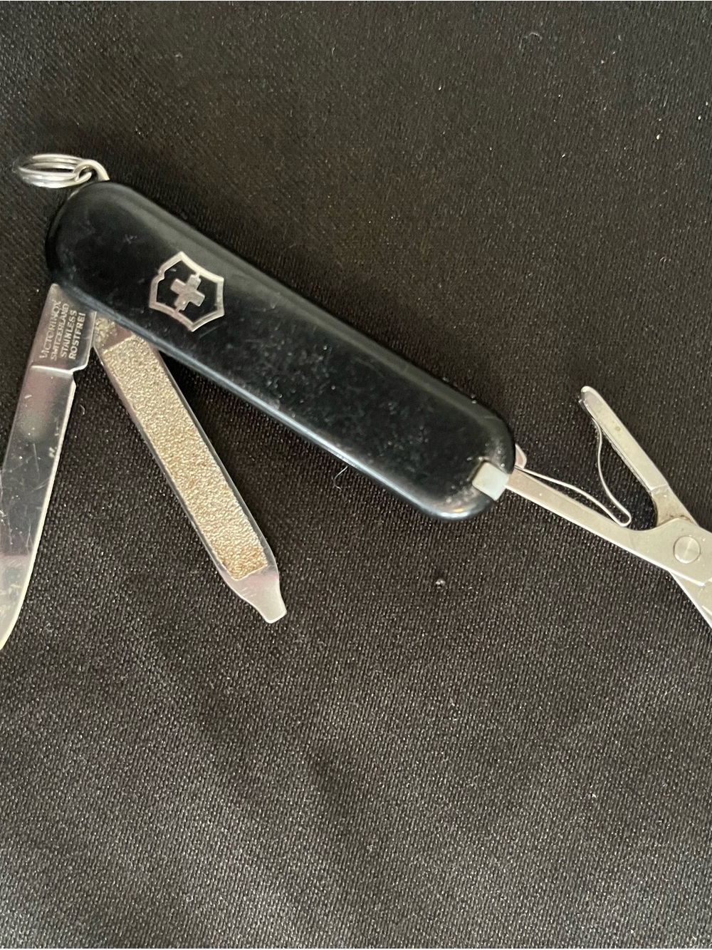 Victorinox Black Swiss Grooming Multi-Tool with Nail File and Scissors